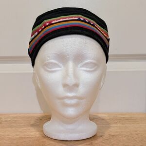 NWOT Beckwoman M 100% Cotton Handmade Striped Smoking Cap